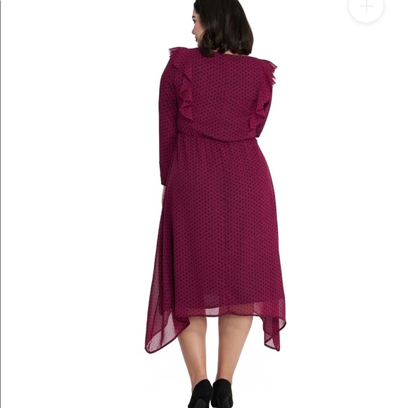 Wukogals Willow Chiffon Asymmetrical Dress Merlot - Picture 4 of 12